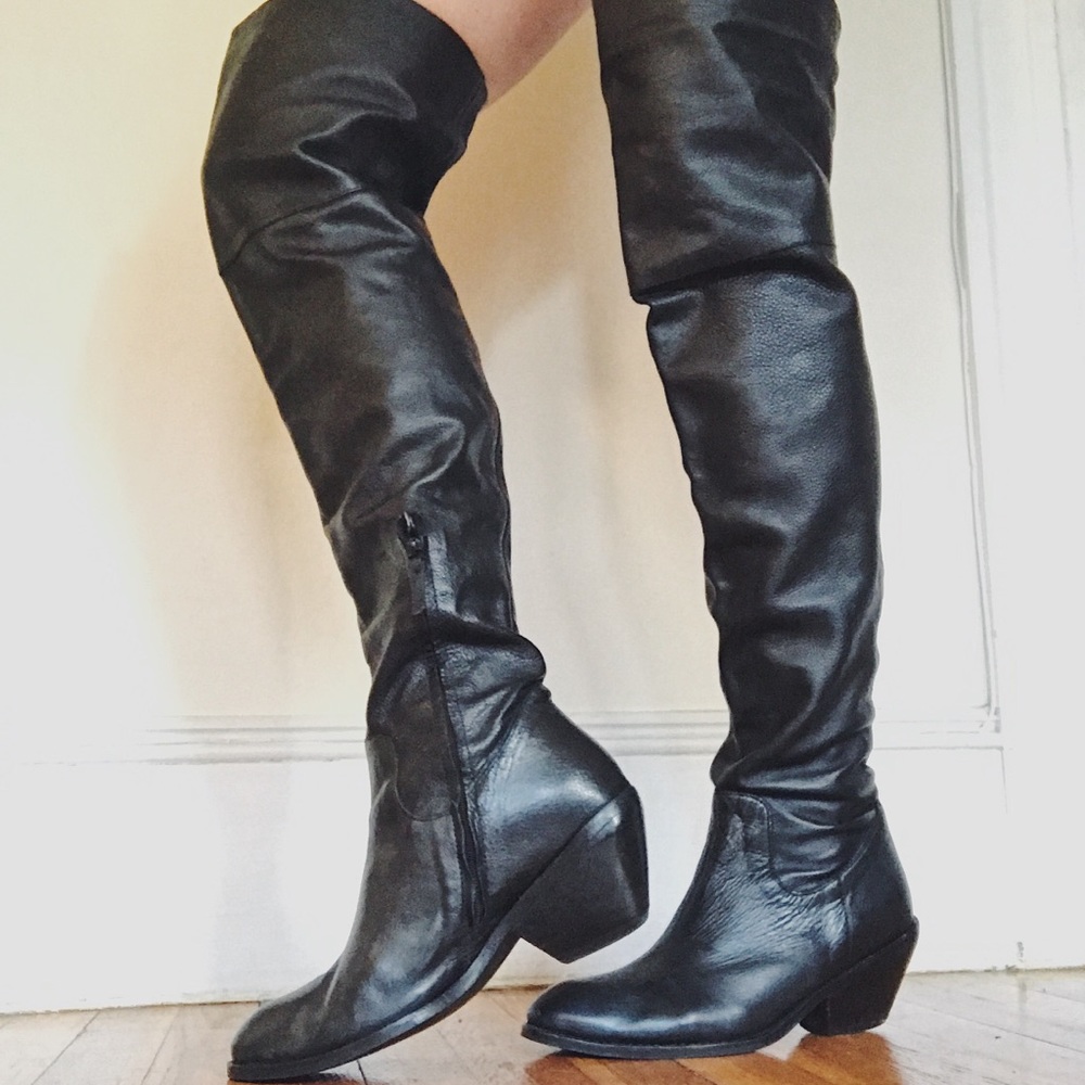 Ecote Thigh High Leather Boots